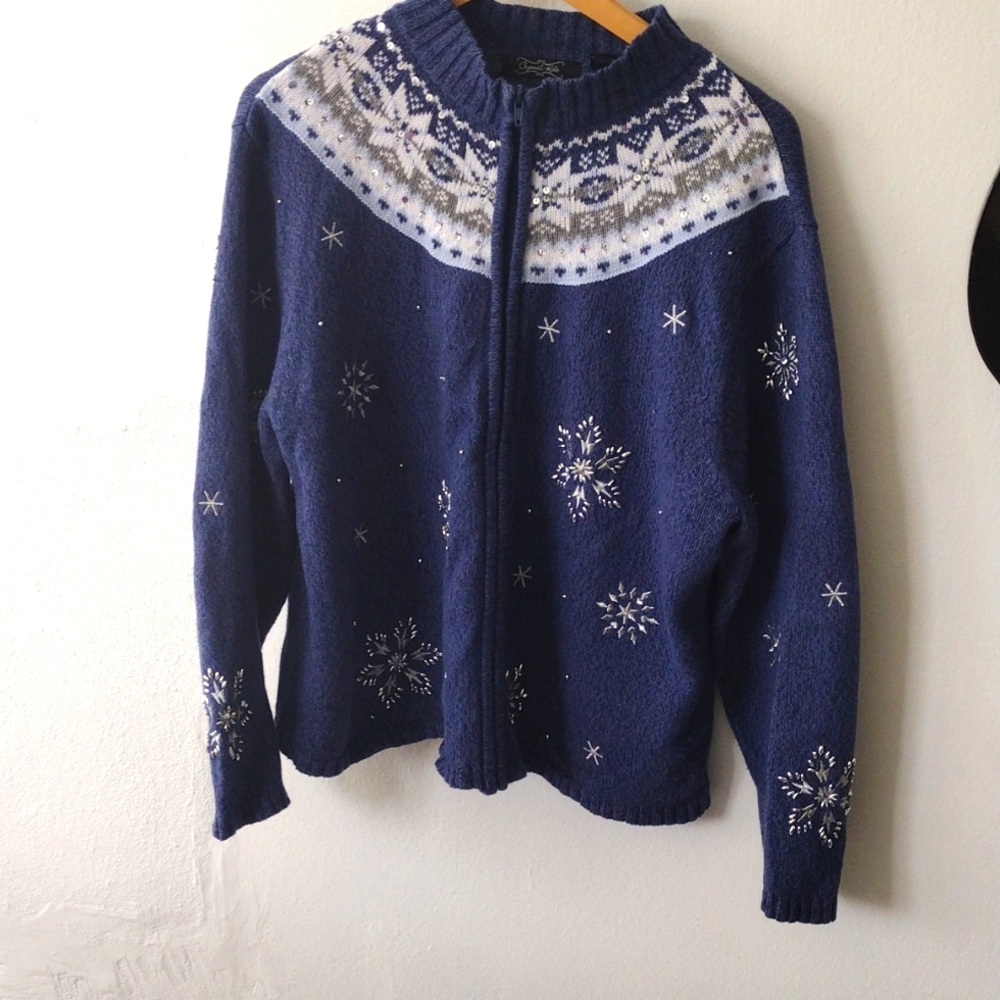 Sparkly snowflake sweater.